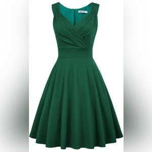 Grace Karin Vintage-Style Dark Green Dress Size L